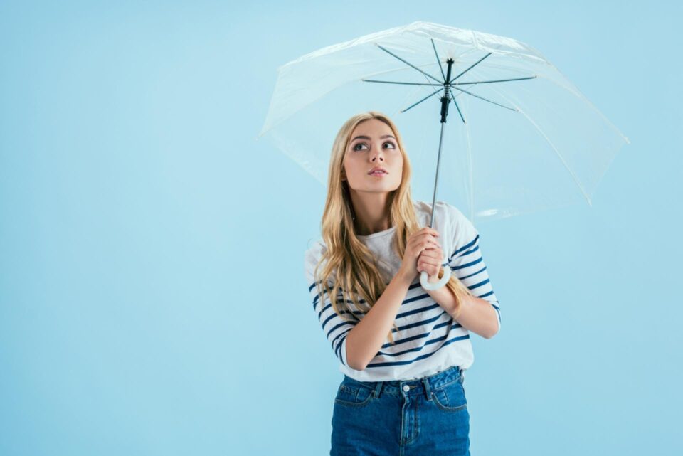 vrouw met paraplu