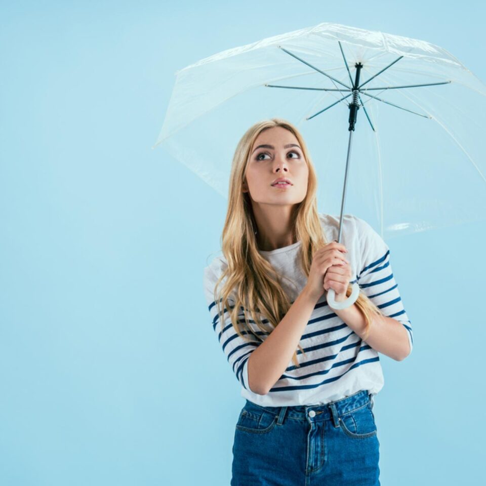 vrouw met paraplu